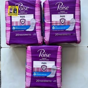Bundle of 3 Poise Incontinence Pads for Women